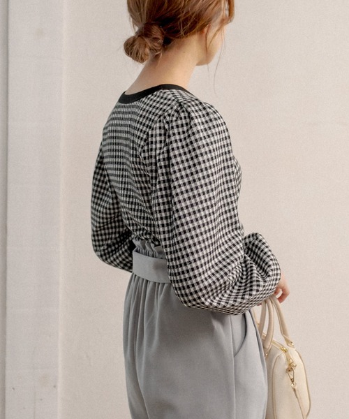 OLIVE des OLIVE（オリーブデオリーブ）の「ジャガードのかわいい長袖カーディガン（カーディガン/ボレロ・レディース・ブラック/ベージュ/スミクロ・FREE）」の4枚目の写真