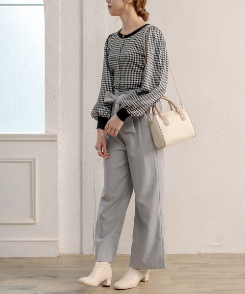 OLIVE des OLIVE（オリーブデオリーブ）の「ジャガードのかわいい長袖カーディガン（カーディガン/ボレロ・レディース・ブラック/ベージュ/スミクロ・FREE）」の10枚目の写真