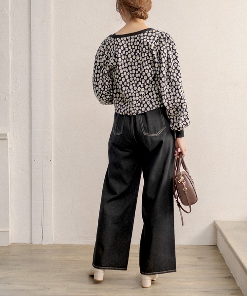 OLIVE des OLIVE（オリーブデオリーブ）の「ジャガードのかわいい長袖カーディガン（カーディガン/ボレロ・レディース・ブラック/ベージュ/スミクロ・FREE）」の14枚目の写真