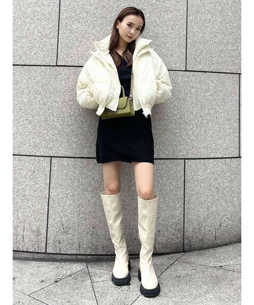 EMODA（エモダ）の「フラットロングソールブーツ（ブーツ・レディース・ブラック/アイボリー・SMALL/MEDIUM/LARGE）」の11枚目の写真