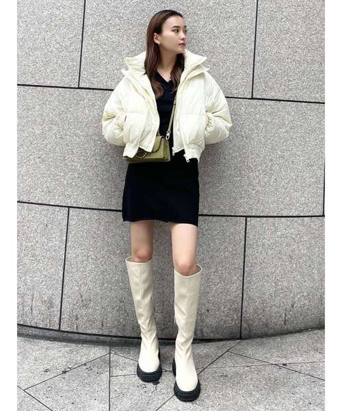 EMODA（エモダ）の「フラットロングソールブーツ（ブーツ・レディース・ブラック/アイボリー・SMALL/MEDIUM/LARGE）」の14枚目の写真