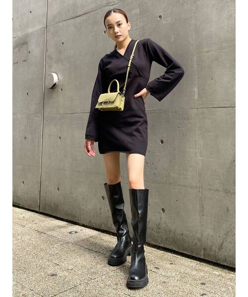 EMODA（エモダ）の「フラットロングソールブーツ（ブーツ・レディース・ブラック/アイボリー・SMALL/MEDIUM/LARGE）」の22枚目の写真