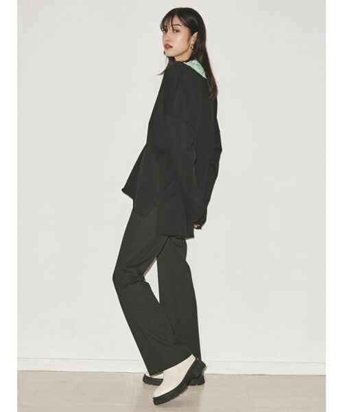 EMODA（エモダ）の「フラットロングソールブーツ（ブーツ・レディース・ブラック/アイボリー・SMALL/MEDIUM/LARGE）」の16枚目の写真