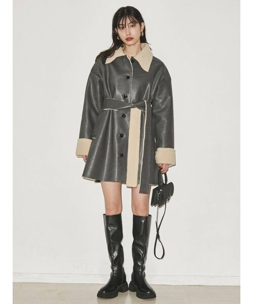 EMODA（エモダ）の「フラットロングソールブーツ（ブーツ・レディース・ブラック/アイボリー・SMALL/MEDIUM/LARGE）」の10枚目の写真