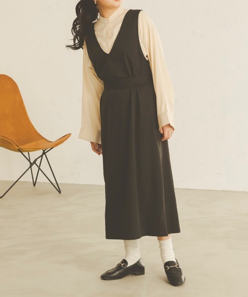 Ambre Neige（アンブルネージュ）の「2WAYジャンスカ／【WEB/EC限定商品】（サロペット/オーバーオール・レディース・ダークブラウン/ベージュ/ブラック/モカ・FREE）」の17枚目の写真