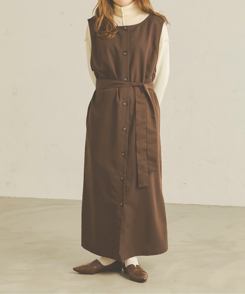 Ambre Neige（アンブルネージュ）の「2WAYジャンスカ／【WEB/EC限定商品】（サロペット/オーバーオール・レディース・ダークブラウン/ベージュ/ブラック/モカ・FREE）」の12枚目の写真