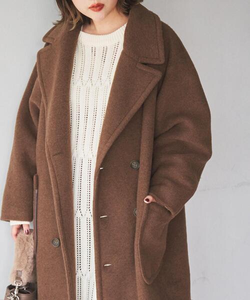 coen（コーエン）の「スライバーチェスターコート（チェスターコート・レディース・ブラック/モカ・LARGE/MEDIUM）」の5枚目の写真