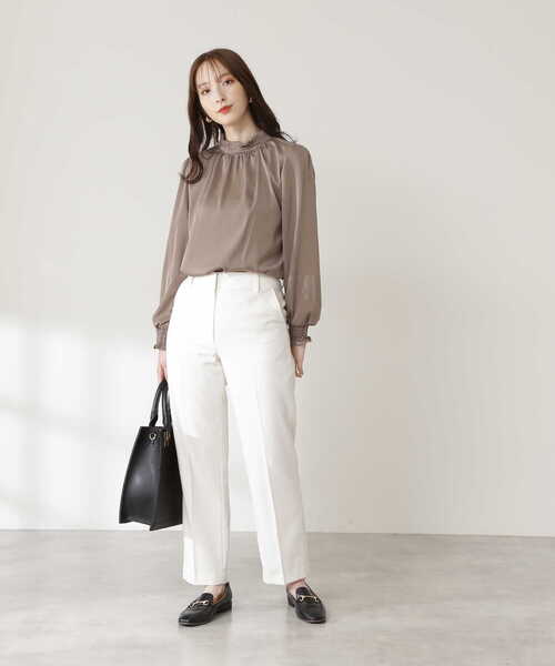 N.（N. Natural Beauty Basic）（エヌエヌナチュラルビューティーベーシック）の「【追加生産】◆フリルネックバックリボンブラウス（シャツ/ブラウス・レディース・ホワイト/ベージュ・MEDIUM）」の20枚目の写真