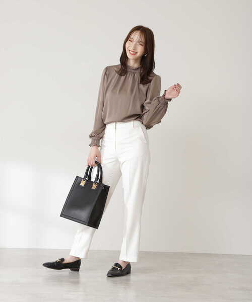 N.（N. Natural Beauty Basic）（エヌエヌナチュラルビューティーベーシック）の「【追加生産】◆フリルネックバックリボンブラウス（シャツ/ブラウス・レディース・ホワイト/ベージュ・MEDIUM）」の19枚目の写真