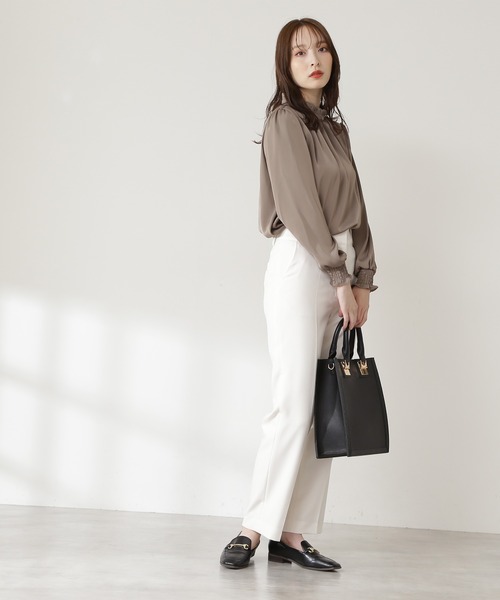 N.（N. Natural Beauty Basic）（エヌエヌナチュラルビューティーベーシック）の「【追加生産】◆フリルネックバックリボンブラウス（シャツ/ブラウス・レディース・ホワイト/ベージュ・MEDIUM）」の14枚目の写真