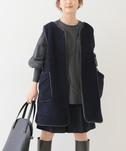 SLOBE IENA(スローブイエナ)の「スムースギャザーチュニック【手洗い可能】◆(Tシャツ/カットソー・レディース・チャコールグレー/オリーブ・FREE)」の2枚目の写真