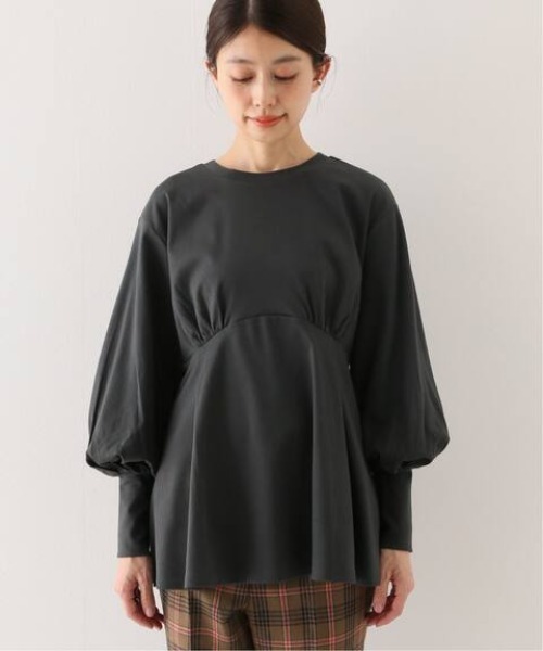 SLOBE IENA(スローブイエナ)の「スムースギャザーチュニック【手洗い可能】◆(Tシャツ/カットソー・レディース・チャコールグレー/オリーブ・FREE)」の19枚目の写真