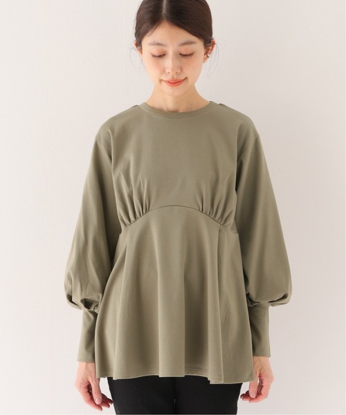 SLOBE IENA(スローブイエナ)の「スムースギャザーチュニック【手洗い可能】◆(Tシャツ/カットソー・レディース・チャコールグレー/オリーブ・FREE)」の22枚目の写真