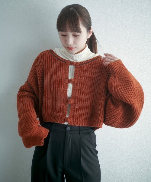 spoon store(スプーンストア)の「レイヤードダメージニット(ニット/セーター・レディース・オレンジ/グリーン・フリー)」の22枚目の写真