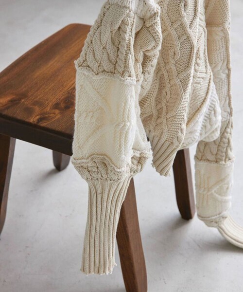 TODAYFUL（トゥデイフル）の「【TODAYFUL(トゥデイフル)】パッチワークパフニット 12120528（ニット/セーター・レディース・ホワイト・FREE）」の4枚目の写真