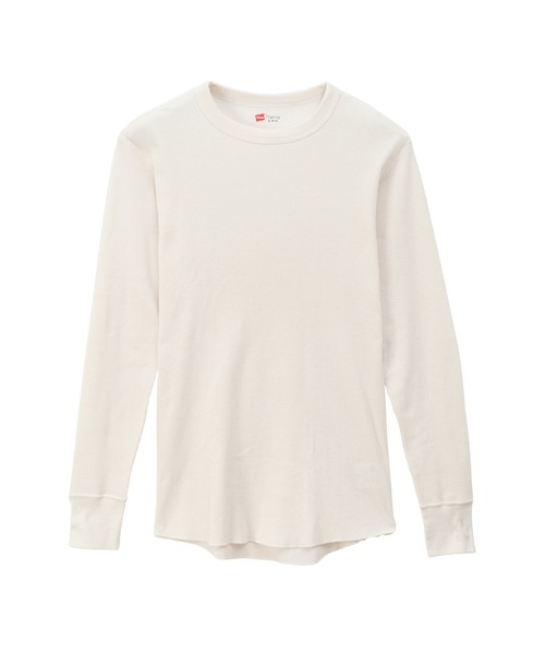 HANES(ヘインズ)の「【Hanes/ヘインズ】メンズ サーマル クルーネックロングスリーブTシャツ(Tシャツ/カットソー・メンズ・ブラック/オフホワイト/ヘザーグレー・MEDIUM/LARGE/X-LARGE)」の12枚目の写真