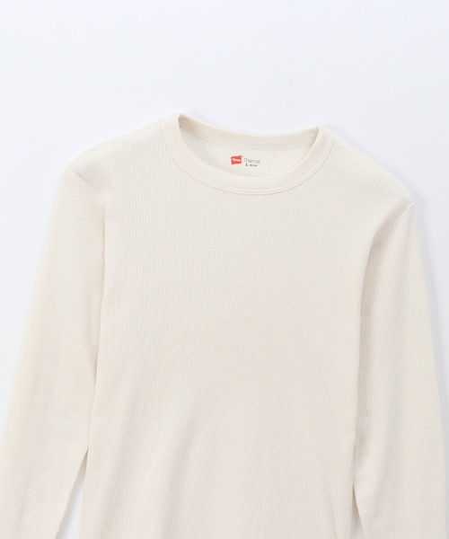 HANES(ヘインズ)の「【Hanes/ヘインズ】メンズ サーマル クルーネックロングスリーブTシャツ(Tシャツ/カットソー・メンズ・ブラック/オフホワイト/ヘザーグレー・MEDIUM/LARGE/X-LARGE)」の13枚目の写真