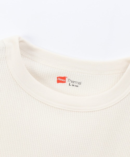 HANES(ヘインズ)の「【Hanes/ヘインズ】メンズ サーマル クルーネックロングスリーブTシャツ(Tシャツ/カットソー・メンズ・ブラック/オフホワイト/ヘザーグレー・MEDIUM/LARGE/X-LARGE)」の14枚目の写真