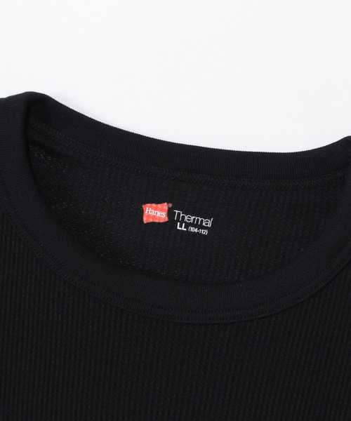 HANES(ヘインズ)の「【Hanes/ヘインズ】メンズ サーマル クルーネックロングスリーブTシャツ(Tシャツ/カットソー・メンズ・ブラック/オフホワイト/ヘザーグレー・MEDIUM/LARGE/X-LARGE)」の17枚目の写真