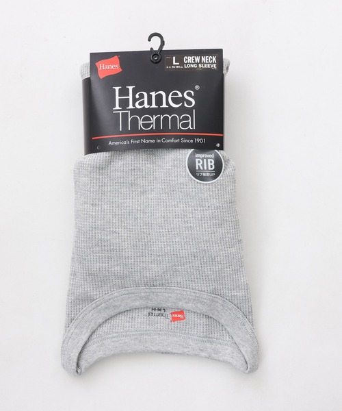 HANES(ヘインズ)の「【Hanes/ヘインズ】メンズ サーマル クルーネックロングスリーブTシャツ(Tシャツ/カットソー・メンズ・ブラック/オフホワイト/ヘザーグレー・MEDIUM/LARGE/X-LARGE)」の7枚目の写真