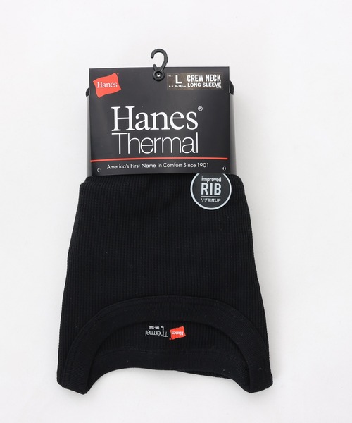 HANES(ヘインズ)の「【Hanes/ヘインズ】メンズ サーマル クルーネックロングスリーブTシャツ(Tシャツ/カットソー・メンズ・ブラック/オフホワイト/ヘザーグレー・MEDIUM/LARGE/X-LARGE)」の11枚目の写真