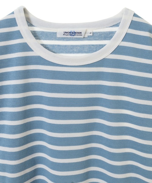UNION STATION（ユニオンステーション）の「ボーダーテキスタイルカットソー（Tシャツ/カットソー・メンズ・ライトブルー/ネイビー/トップグレー・LL/M/L）」の7枚目の写真