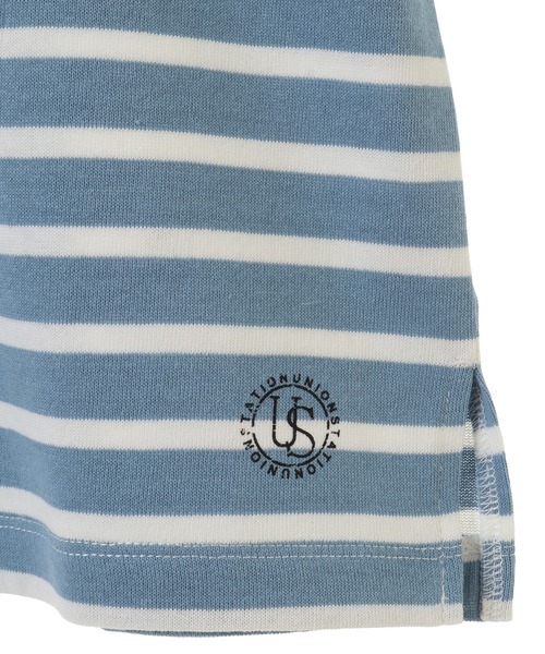 UNION STATION（ユニオンステーション）の「ボーダーテキスタイルカットソー（Tシャツ/カットソー・メンズ・ライトブルー/ネイビー/トップグレー・LL/M/L）」の5枚目の写真