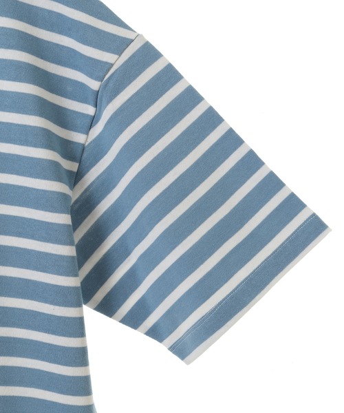 UNION STATION（ユニオンステーション）の「ボーダーテキスタイルカットソー（Tシャツ/カットソー・メンズ・ライトブルー/ネイビー/トップグレー・LL/M/L）」の9枚目の写真