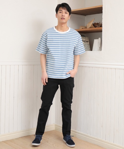 UNION STATION（ユニオンステーション）の「ボーダーテキスタイルカットソー（Tシャツ/カットソー・メンズ・ライトブルー/ネイビー/トップグレー・LL/M/L）」の19枚目の写真