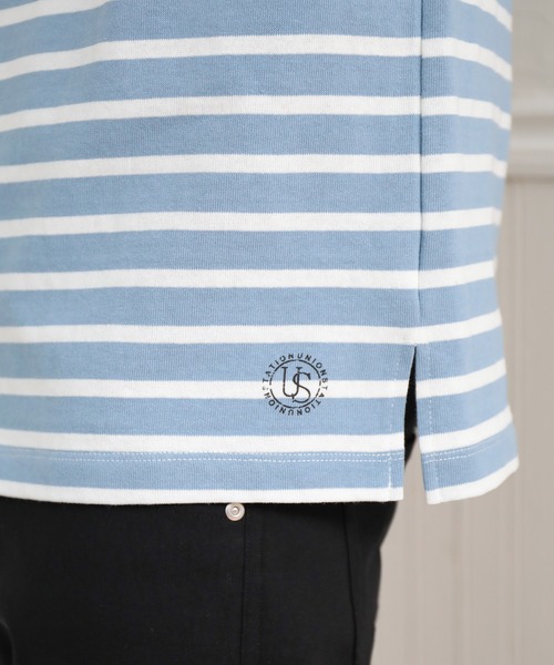 UNION STATION（ユニオンステーション）の「ボーダーテキスタイルカットソー（Tシャツ/カットソー・メンズ・ライトブルー/ネイビー/トップグレー・LL/M/L）」の17枚目の写真