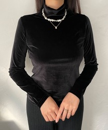 CEMONEMO | ベルベット ハーフネック プルオーバー(Tシャツ/カットソー)