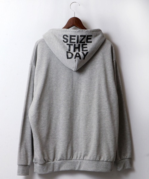 グレー ロゴプリント フード付きパーカー 0527150256_6654221066a9a.jpg