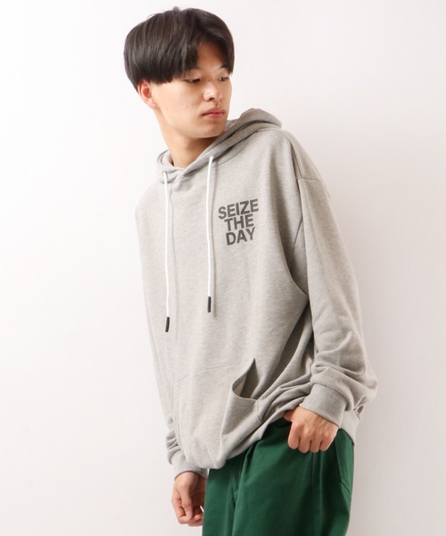 グレー ロゴプリント フード付きパーカー adidas グレー フード付きパーカー - メルカリ