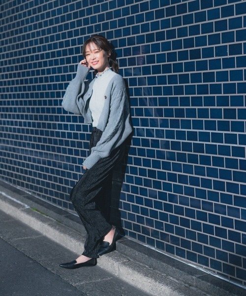 GLOBAL WORK（グローバルワーク）の「キレイミエメロートップス/261882（Tシャツ/カットソー・レディース・ホワイト/ライトグレー・FREE）」の5枚目の写真