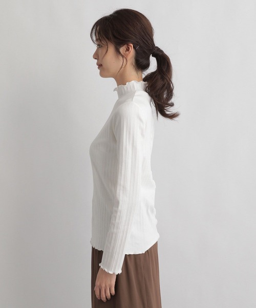 GLOBAL WORK（グローバルワーク）の「キレイミエメロートップス/261882（Tシャツ/カットソー・レディース・ホワイト/ライトグレー・FREE）」の14枚目の写真