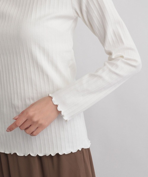 GLOBAL WORK（グローバルワーク）の「キレイミエメロートップス/261882（Tシャツ/カットソー・レディース・ホワイト/ライトグレー・FREE）」の18枚目の写真