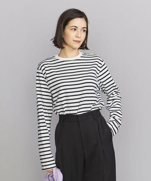 BEAUTY&YOUTH UNITED ARROWS(ビューティーアンドユースユナイテッドアローズ)の「BY コットン天竺ロングスリーブカットソー(Tシャツ/カットソー・レディース・ホワイト/ブラック/その他1・FREE)」の3枚目の写真