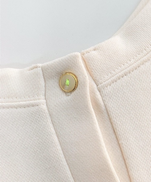 Q（キュー）の「袖先カラー裏毛トップス（スウェット・レディース・ライトグリーン/アイボリー・MEDIUM）」の7枚目の写真