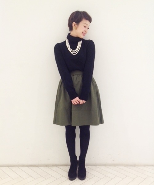 Chico（チコ）の「グログランリバーシブルSK（スカート・レディース・カーキ/ブラック・FREE）」の12枚目の写真