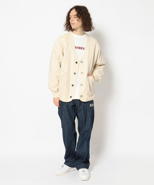 AVIREX（アヴィレックス）の「【TYPE BLUE/タイプブルー】デニム ポケット スウェット カーディガン / DENIM POCKET SWEAT / アヴィレックス / AVIREX（カーディガン/ボレロ・メンズ・ネイビー/ナチュラル・XX-LARGE/X-LARGE/MEDIUM/LARGE）」の5枚目の写真
