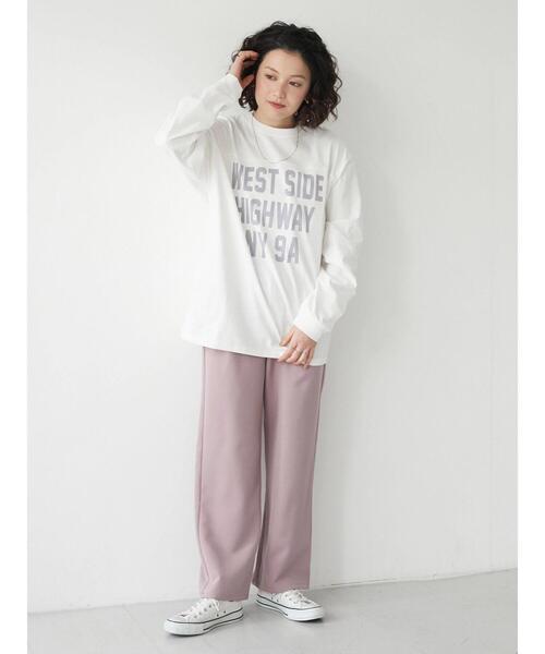 CRAFT STANDARD BOUTIQUE（クラフトスタンダードブティック）の「ストレートパンツ　＊（スラックス・レディース・ブラック/パープル/グリーン・M/L）」の11枚目の写真