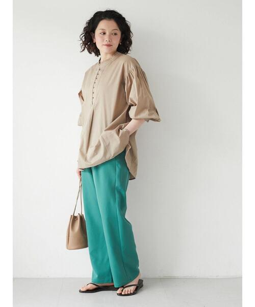 CRAFT STANDARD BOUTIQUE（クラフトスタンダードブティック）の「ストレートパンツ　＊（スラックス・レディース・ブラック/パープル/グリーン・M/L）」の7枚目の写真