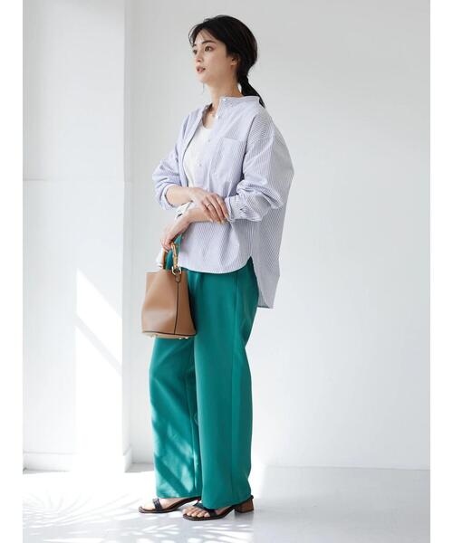 CRAFT STANDARD BOUTIQUE（クラフトスタンダードブティック）の「ストレートパンツ　＊（スラックス・レディース・ブラック/パープル/グリーン・M/L）」の13枚目の写真