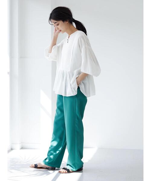 CRAFT STANDARD BOUTIQUE（クラフトスタンダードブティック）の「ストレートパンツ　＊（スラックス・レディース・ブラック/パープル/グリーン・M/L）」の8枚目の写真