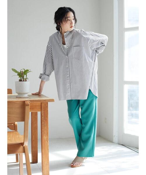 CRAFT STANDARD BOUTIQUE（クラフトスタンダードブティック）の「ストレートパンツ　＊（スラックス・レディース・ブラック/パープル/グリーン・M/L）」の19枚目の写真