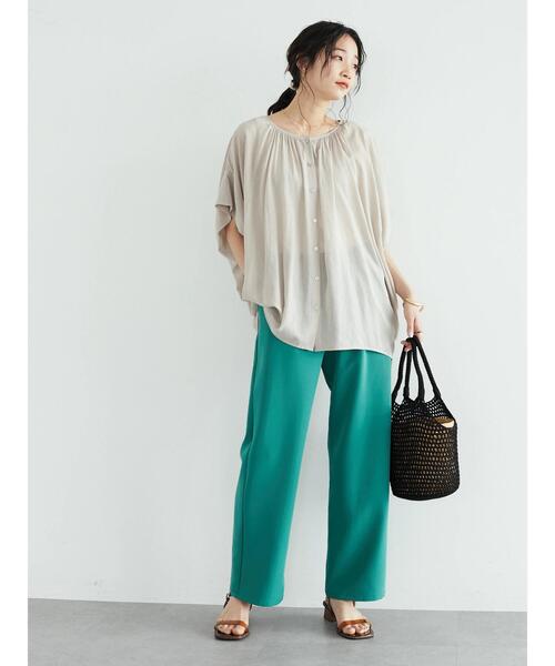 CRAFT STANDARD BOUTIQUE（クラフトスタンダードブティック）の「ストレートパンツ　＊（スラックス・レディース・ブラック/パープル/グリーン・M/L）」の14枚目の写真
