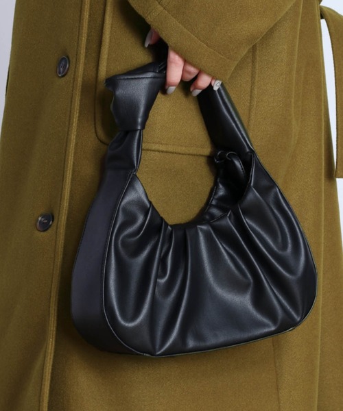 cepo（セポ）の「シャーリングバッグ（ハンドバッグ・レディース・ブラック/ベージュ/パープル・FREE）」の5枚目の写真