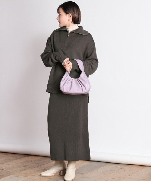 cepo（セポ）の「シャーリングバッグ（ハンドバッグ・レディース・ブラック/ベージュ/パープル・FREE）」の4枚目の写真