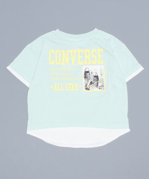 CONVERSE ALL STAR(コンバースオールスター)の「【キッズ】CONVERSE コンバース 裾レイヤードT(130~160cm)(Tシャツ/カットソー・キッズ・ミント/ベージュ・160/140/150/130)」の15枚目の写真