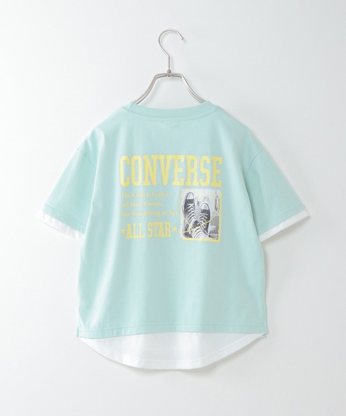 CONVERSE ALL STAR(コンバースオールスター)の「【キッズ】CONVERSE コンバース 裾レイヤードT(130~160cm)(Tシャツ/カットソー・キッズ・ミント/ベージュ・160/140/150/130)」の4枚目の写真